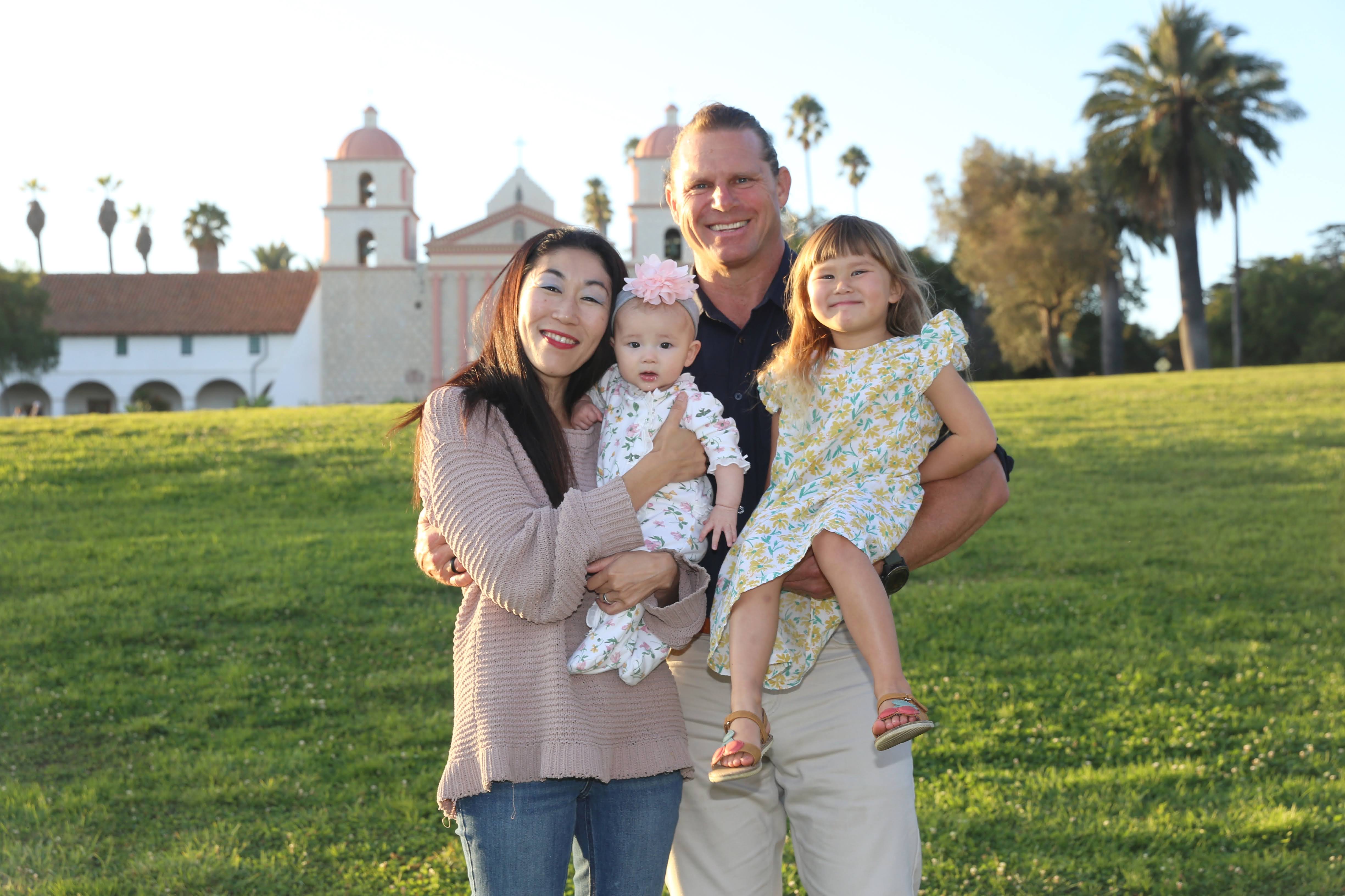 David Rachford CPA with family at Santa Barbara Mission